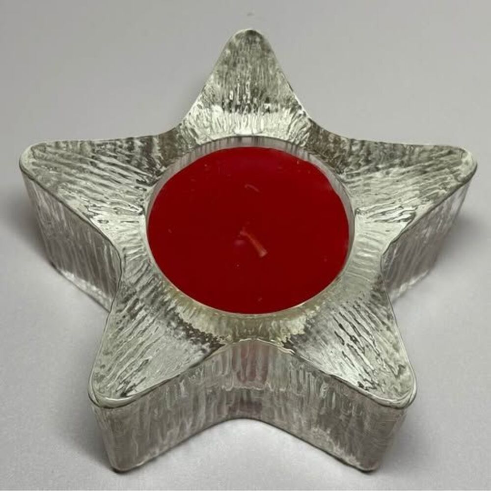 Avon Vintage Glass Star Tealight Candle Holder